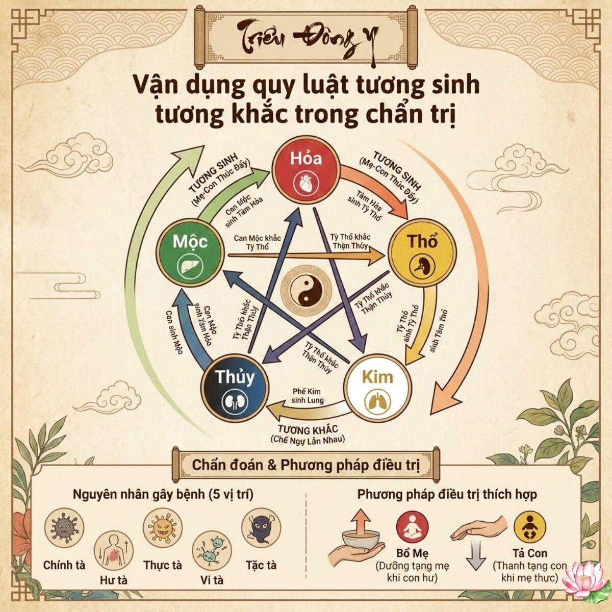 Học Thuyết Ngũ Hành 10 Bí quyết vận dụng quy luật tương sinh trong ngũ hành trong điều trị thực tế