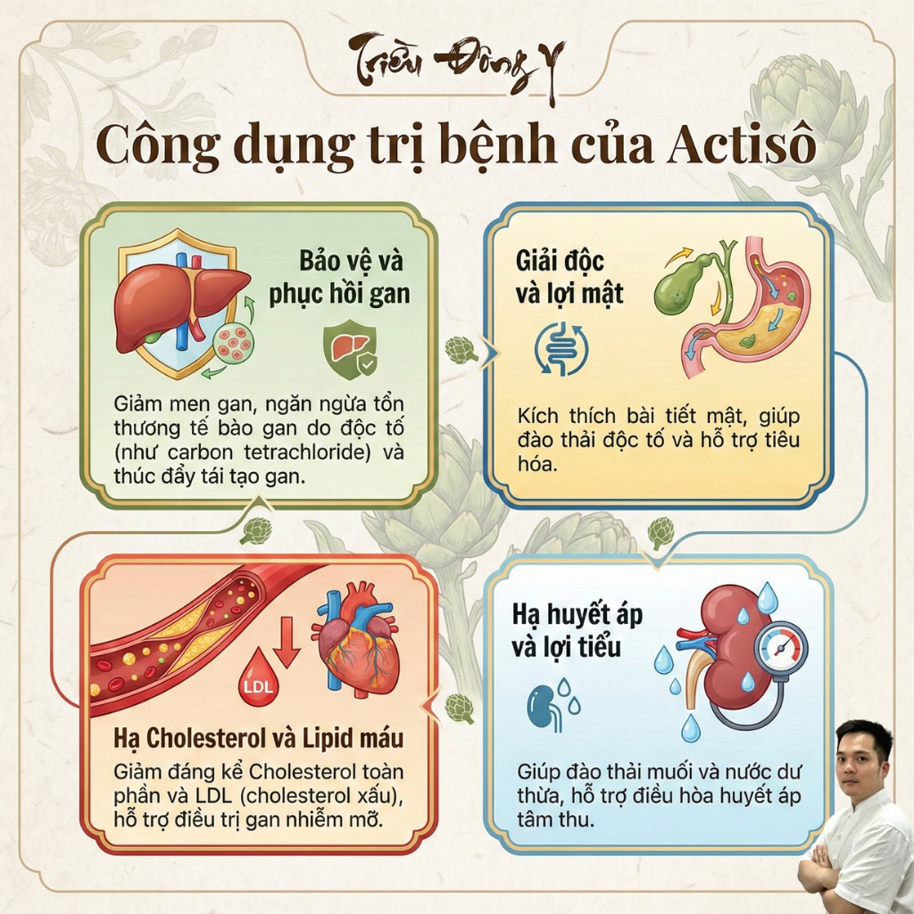 Công dụng trị bệnh của Actiso