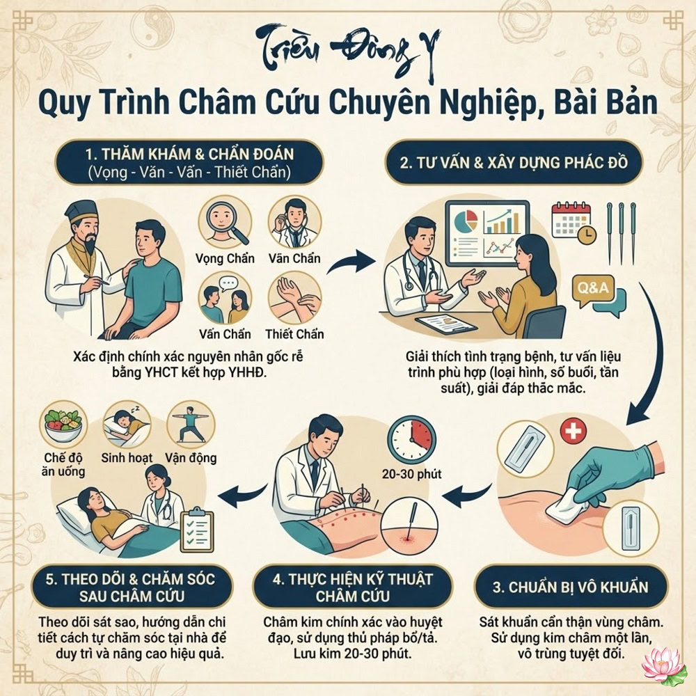 Quy Trình Thăm Khám Điều Trị Châm Cứu Tại Triều Đông Y