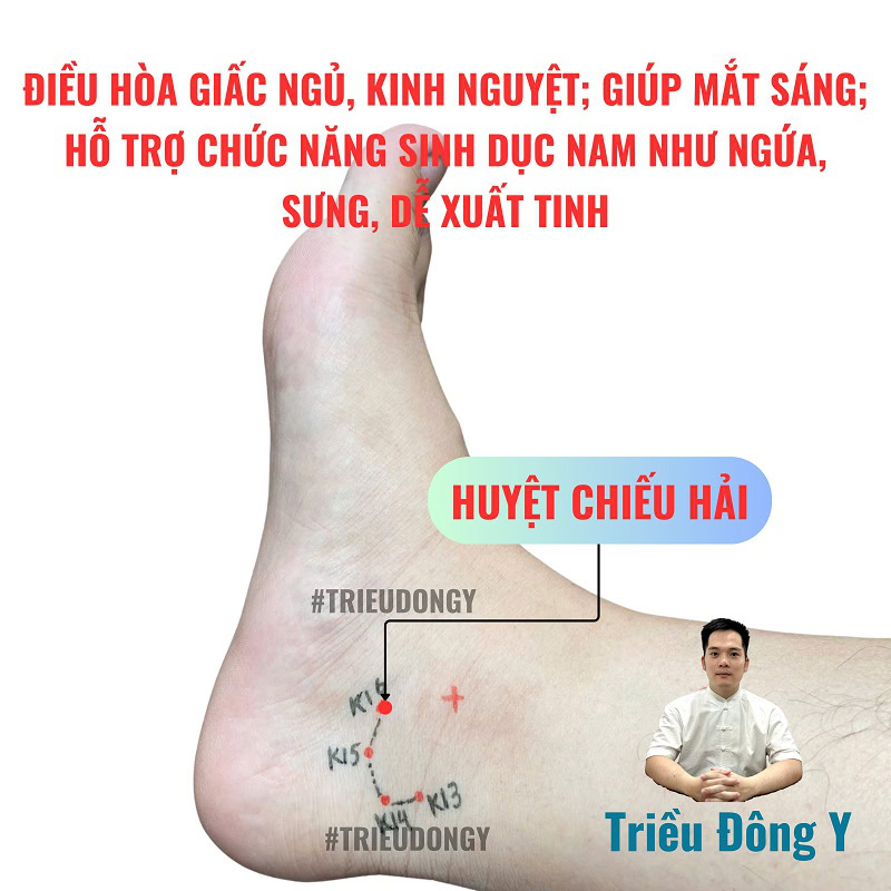 Huyệt Chiếu Hải 8 Công dụng của huyệt Chiếu Hải