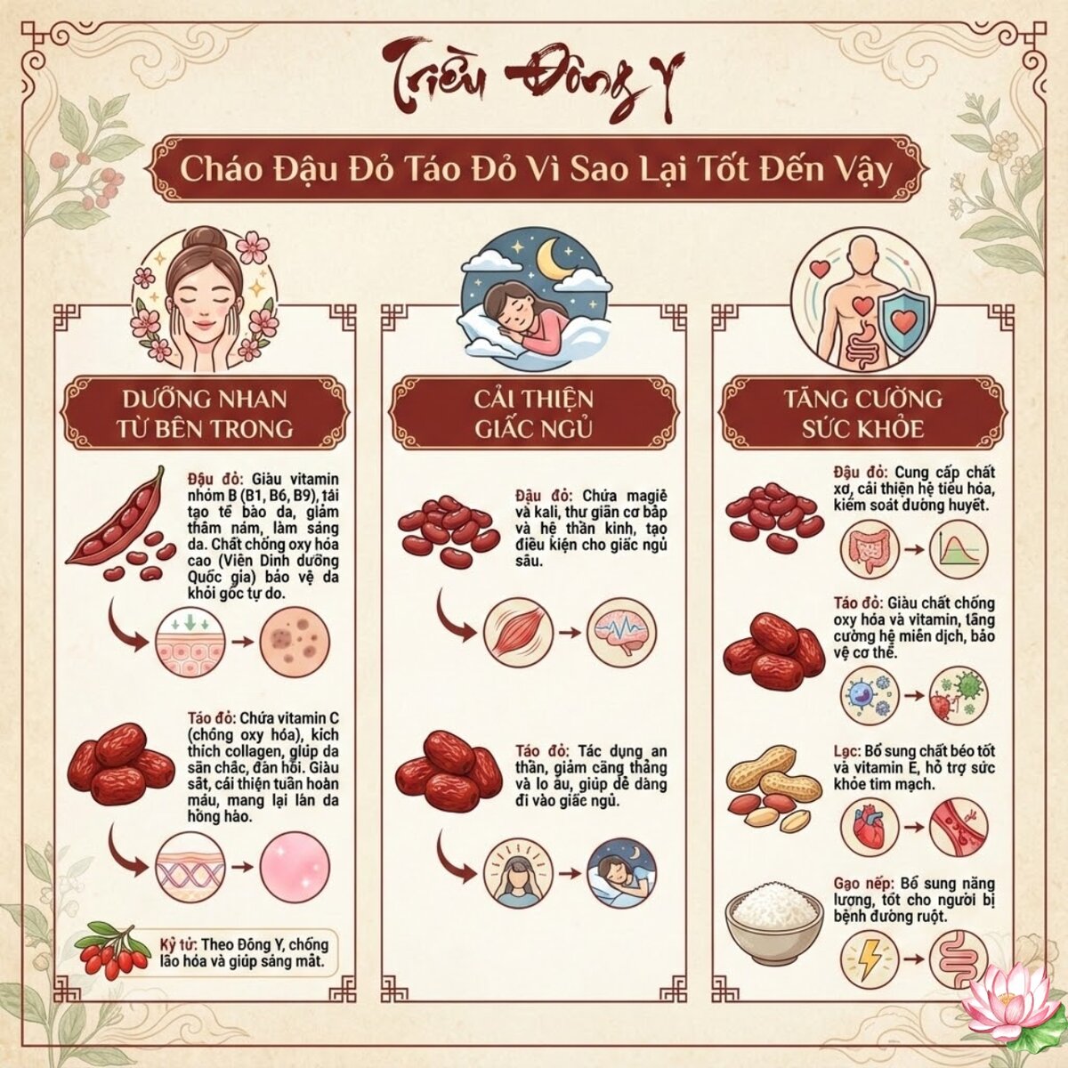 Tác dụng của cháo đậu đỏ táo đỏ với sức khỏe và làm đẹp