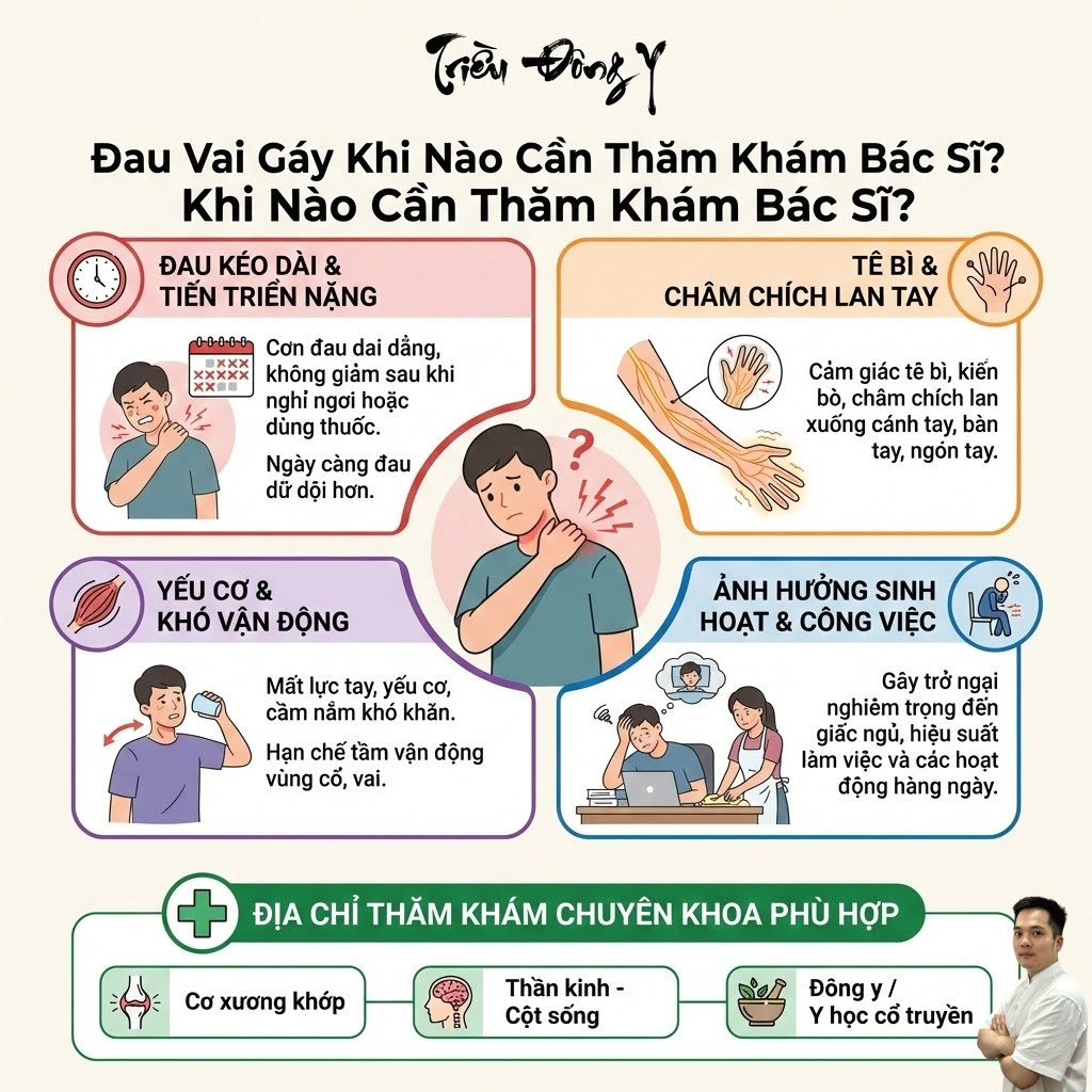 Đau cổ vai gáy như thế nào thì cần thăm khám và điều trị với bác sĩ?