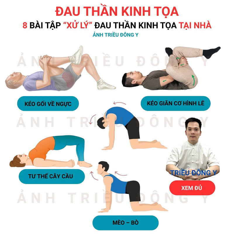 Tổng hợp các thế tập đau thần kinh tọa tại nhà