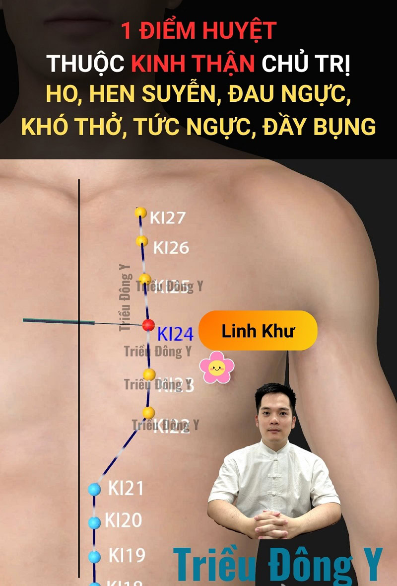 Vị trí chính xác Huyệt Linh Khư (KI24)