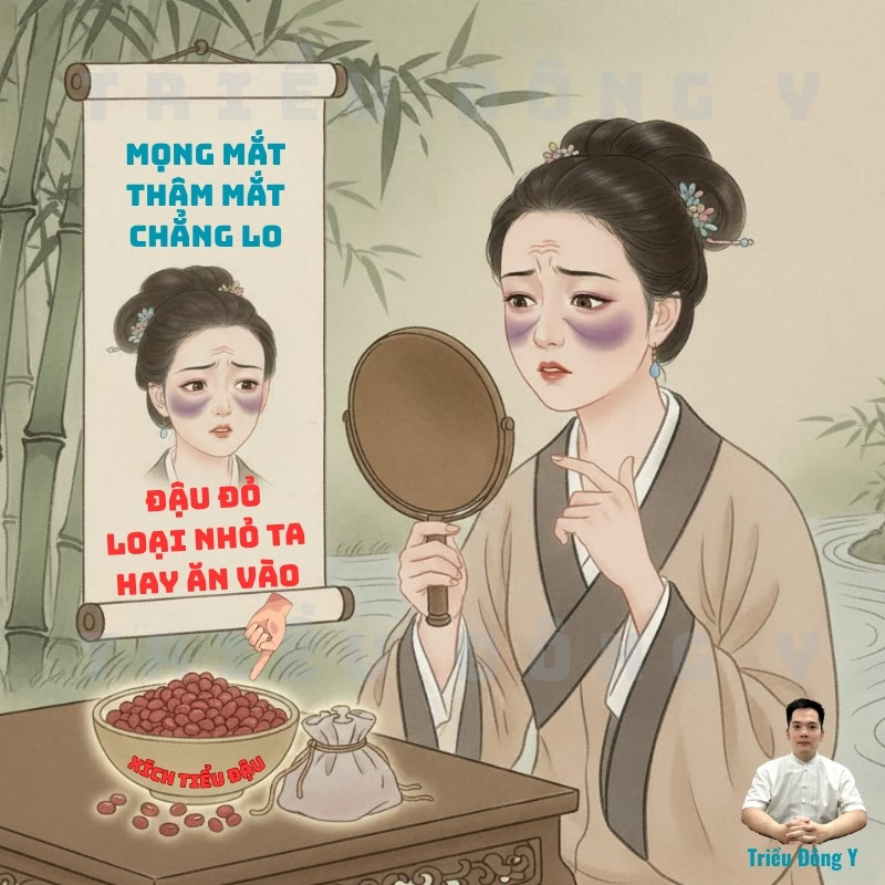 Vì sao mọng mắt, thâm mắt nên ăn đậu đỏ hạt nhỏ 2 Bí quyết xua tan nỗi lo về bọng mắt, thâm mắt bằng xích tiểu đẩu (đậu đỏ loại hạt nhỏ)
