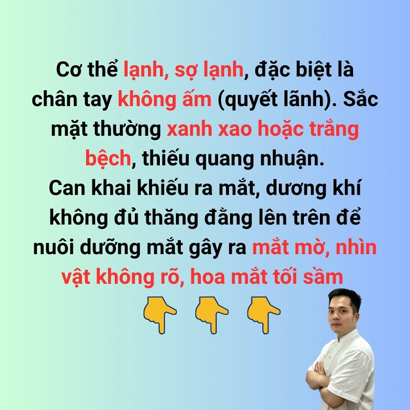 Rối Loạn Về Cảm Giác và Toàn Thân Khi Bị Hội Chứng Can Dương Hư (Can Hàn)