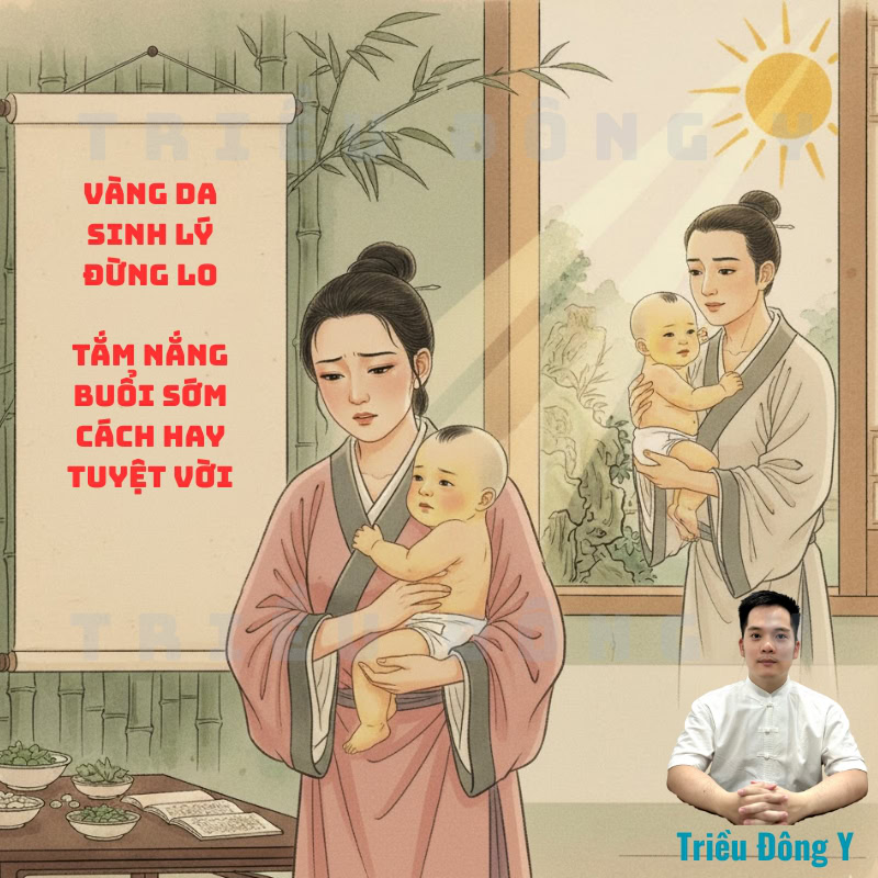 Vì sao trẻ sơ sinh vàng da nên tắm nắng buổi sáng sớm 4 Vàng da sinh lý đừng lo, Tắm nắng buổi sớm cách hay tuyệt vời
