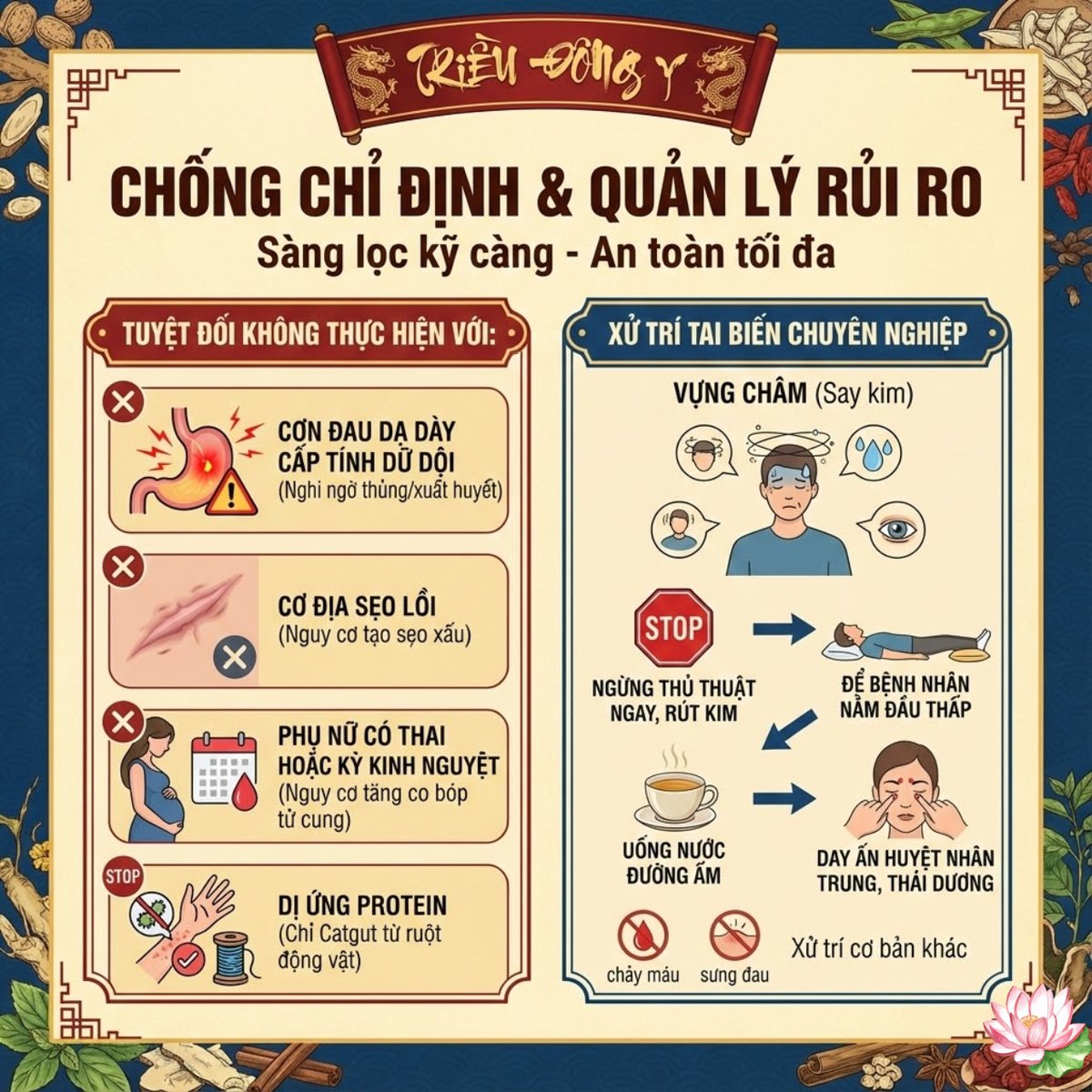 Chống chỉ định và quản lý rủi ro trong cấy chỉ điều trị viêm loét dạ dày