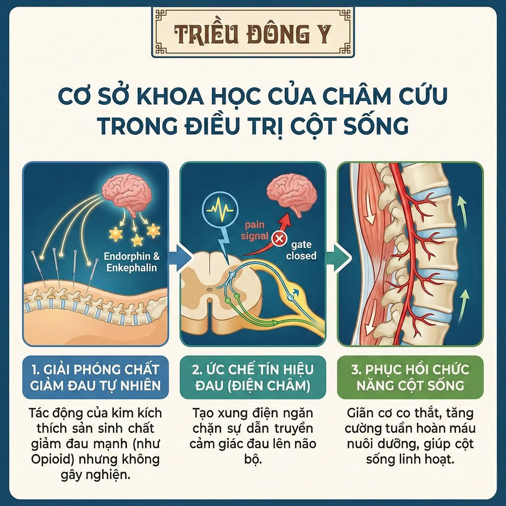 Cập nhật hoàn chỉnh về cơ sở khoa học việc châm cứu điều trị bệnh cột sống