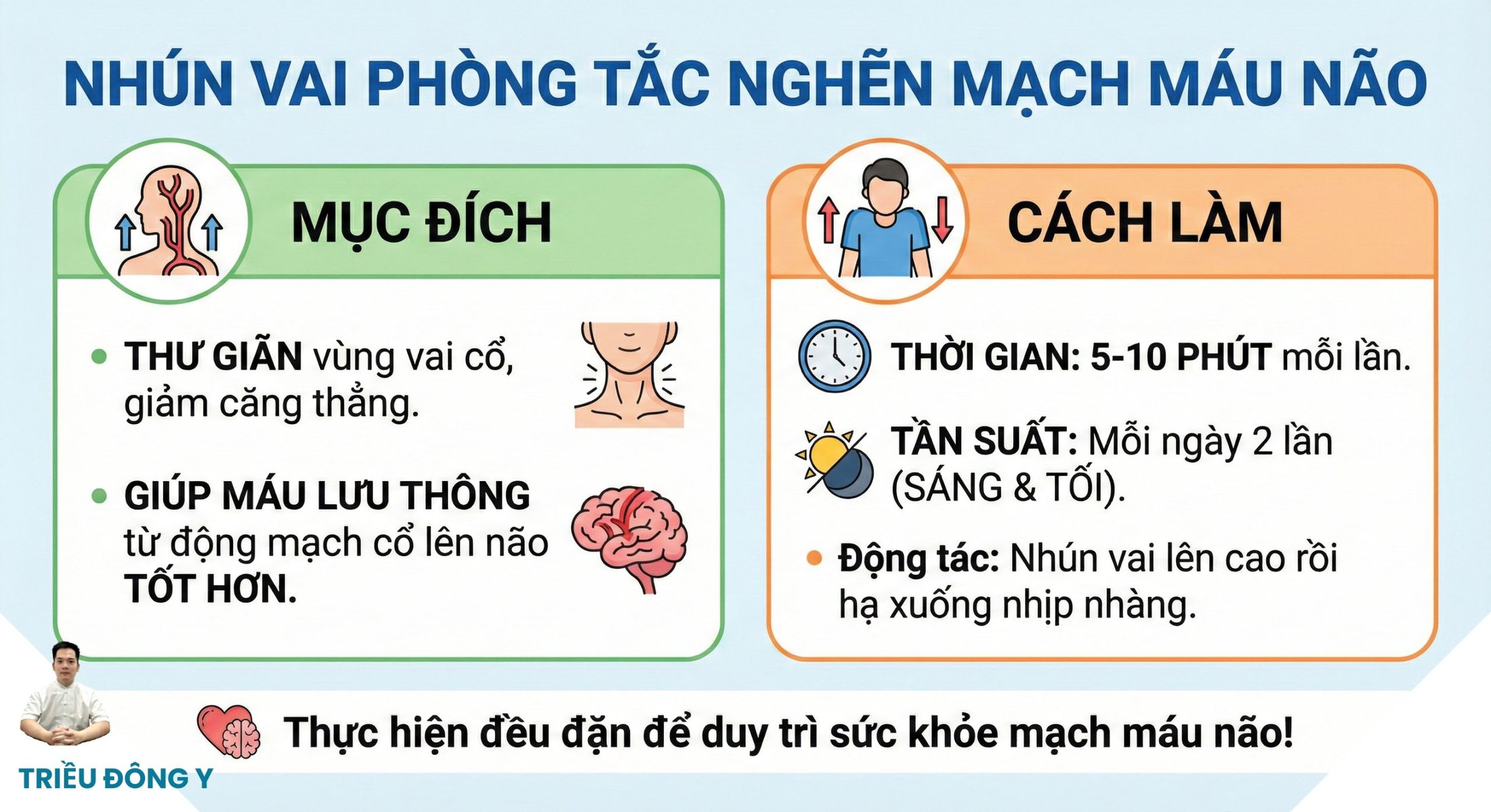 Tập ngay 4 động tác phòng ngừa đột quỵ hiệu quả tại nhà 8 Hướng dẫn động tác nhún vai phòng đột quỵ
