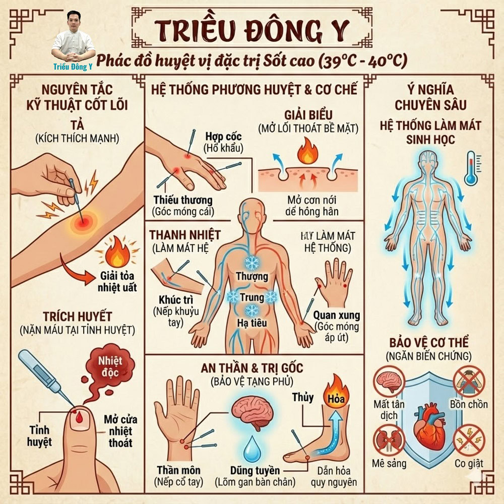 Cơ chế và phát đồ huyệt đặc trị sốt cao hiệu quả, an toàn theo Đông Y