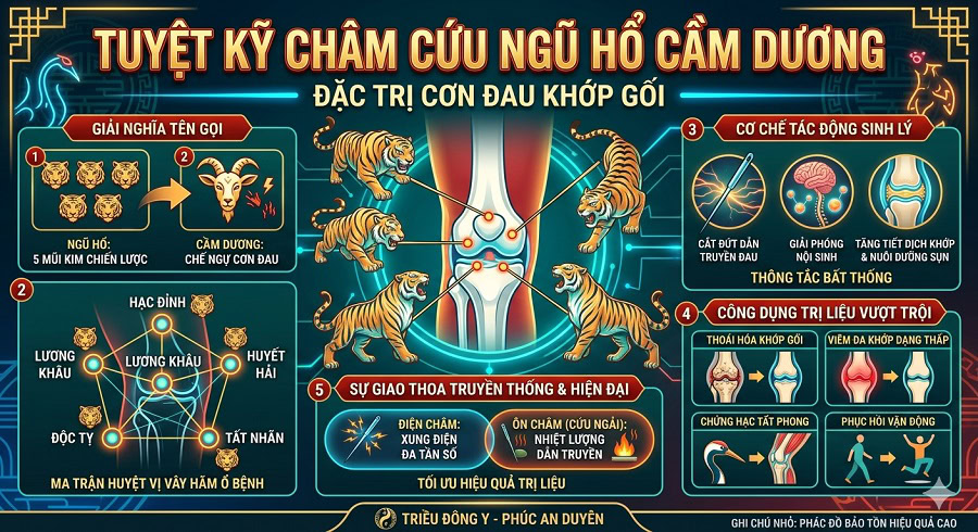 Thủ Pháp Châm Cứu: Ngũ Hổ Cầm Dương 2 Giải thích về thủ pháp Ngũ Hổ Cầm Dương